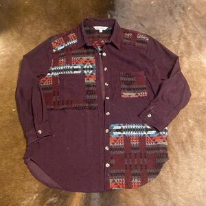 Aztec corduroy shacket